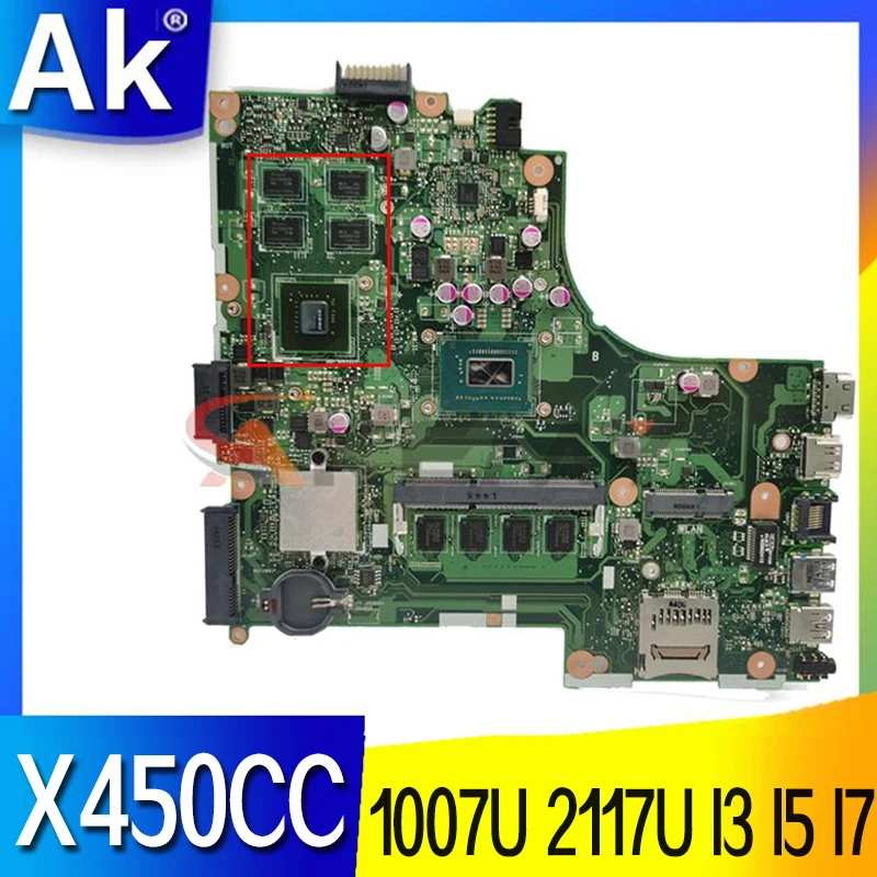 X450CC Motherboard GT720M GPU 1007U 2117U I3 I5 I7 CPU 4GB RAM For ASUS A450C X450C X450VP X450CC X450CA X450 Laptop mainboard
X450CC Motherboard GT720M GPU 1007U 2117U I3 I5 I7 CPU 4GB RAM For ASUS A450C X450C X450VP X450CC X450CA X450 Laptop mainboard