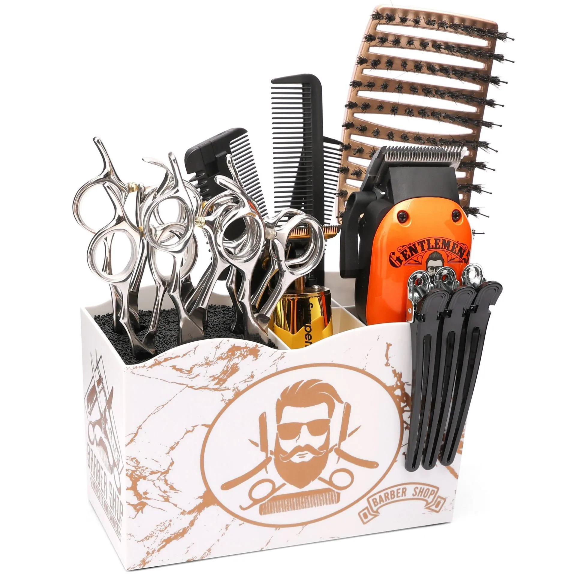 Barber Hair Scissors Holder Salon Hairdressing Tools Storage Case Barbershop Haircut Comb hairclips Clippers Stand Box
Barber Hair Scissors Holder Salon Hairdressing Tools Storage Case Barbershop Haircut Comb hairclips Clippers Stand Box