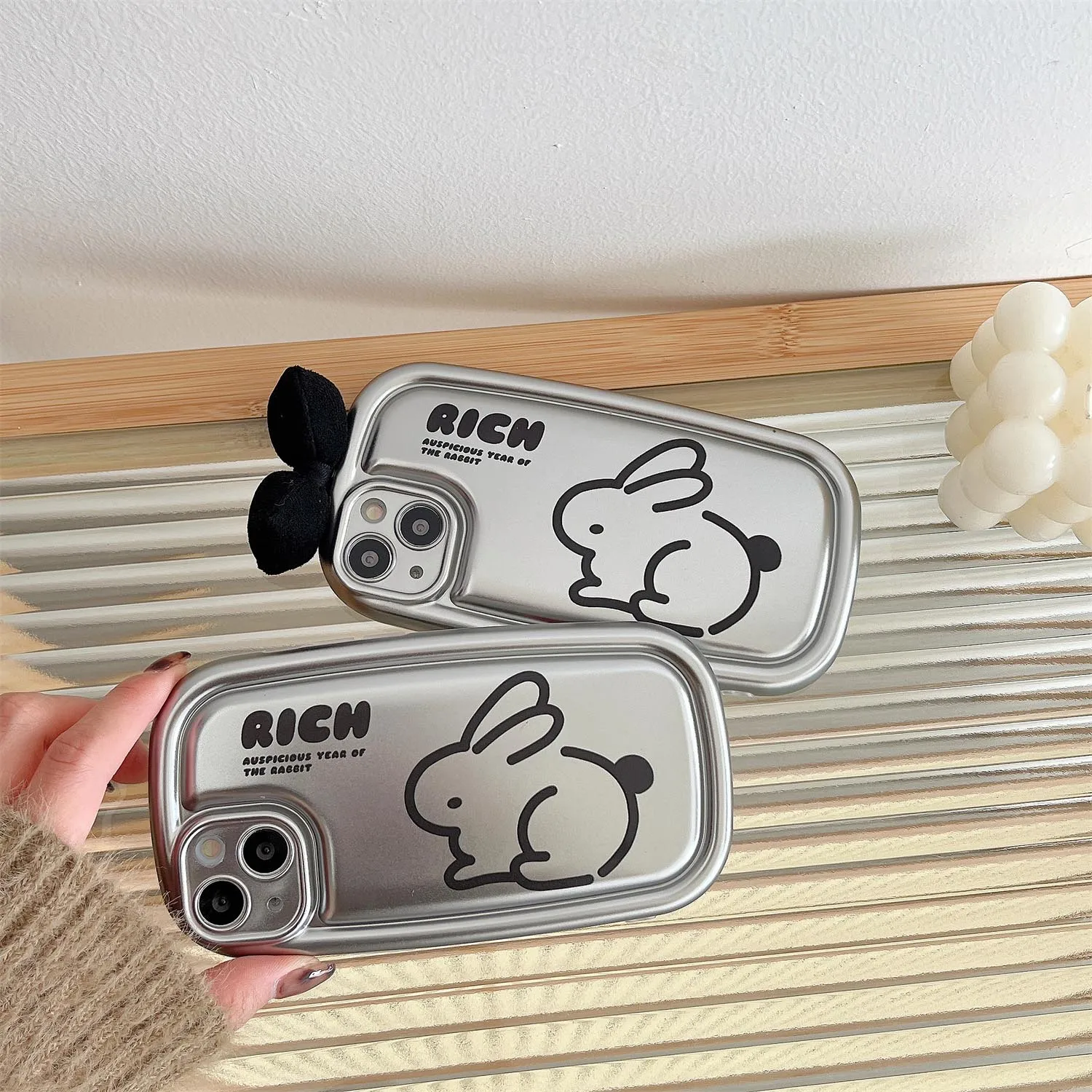 Silver Electroplating Rabbit Case for iPhone 14 13 12 11 Plus Pro Max with Bow Fashion Shockproof Protection Cute Cover Korea
Silver Electroplating Rabbit Case for iPhone 14 13 12 11 Plus Pro Max with Bow Fashion Shockproof Protection Cute Cover Korea
