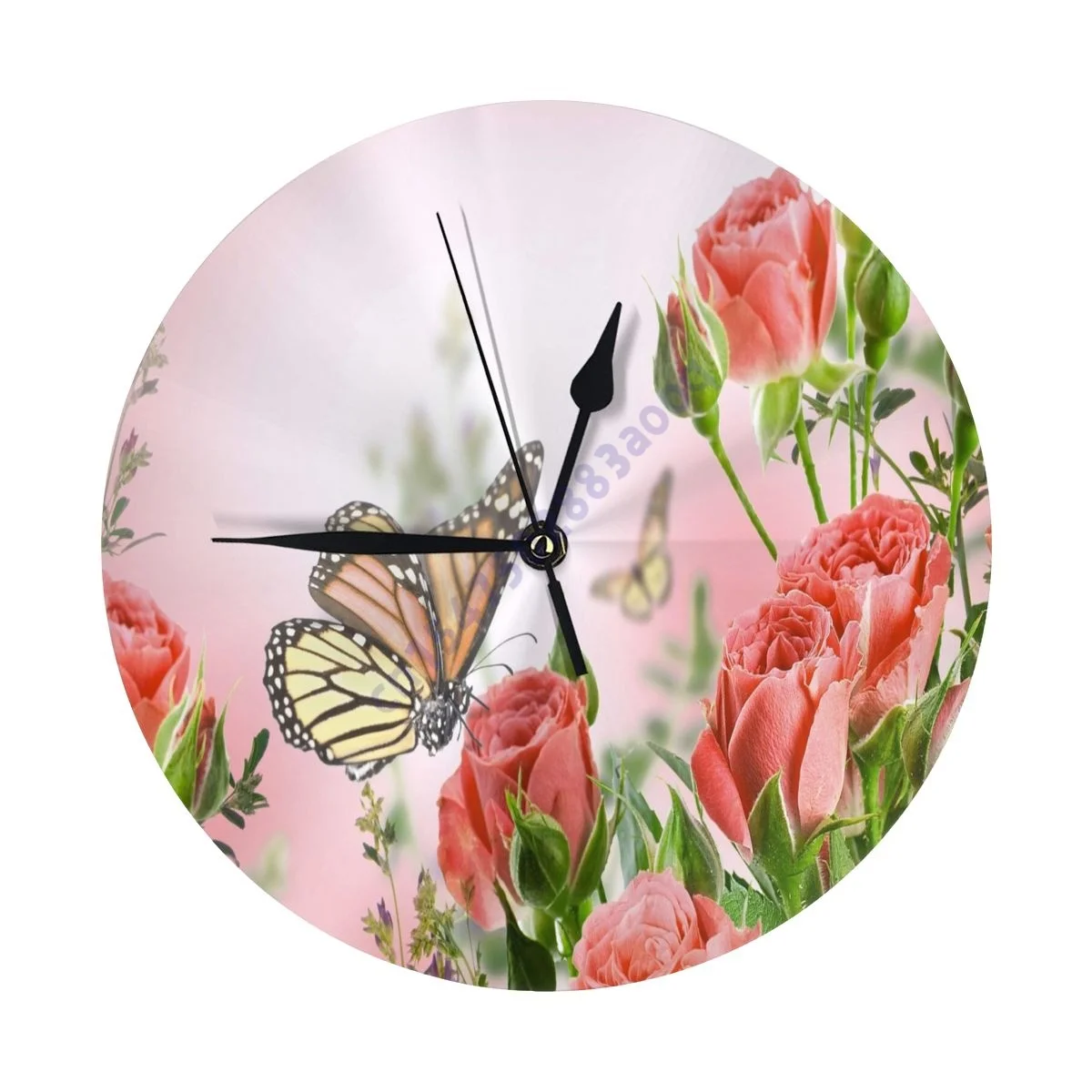 Butterfly Collecting Honey wall clock household retro French color country decoration no tick mute retro round clock luxury
Butterfly Collecting Honey wall clock household retro French color country decoration no tick mute retro round clock luxury
