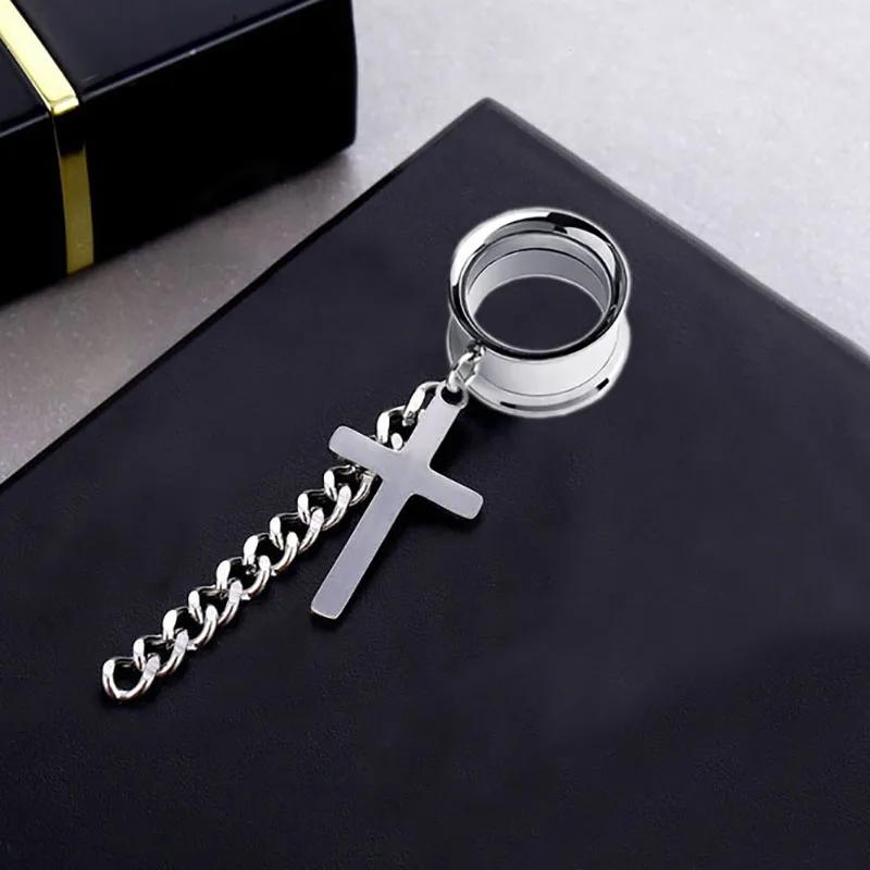 1Pc Screw-fix Cross with Dangle Chain Pendant Ear Tunnel Plugs and Gauges Flesh Piercing Expander Plug Earrings
1Pc Screw-fix Cross with Dangle Chain Pendant Ear Tunnel Plugs and Gauges Flesh Piercing Expander Plug Earrings