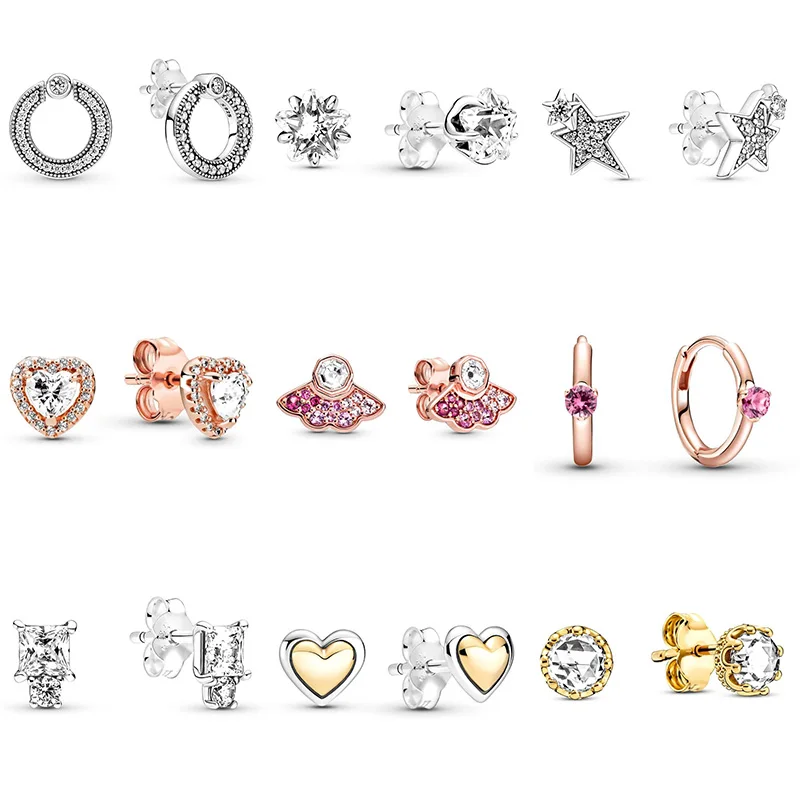 925 Sterling Silver Earrings Diy Celestial Sparkling Star Pink Solitaire Hoop Crystal Earrings For Women Party Jewelry Gift
925 Sterling Silver Earrings Diy Celestial Sparkling Star Pink Solitaire Hoop Crystal Earrings For Women Party Jewelry Gift