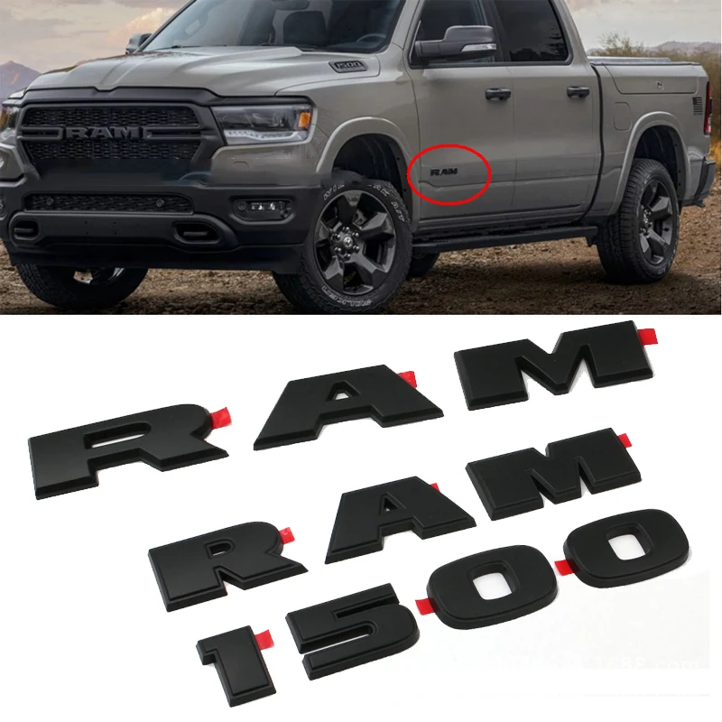 

Эмблема кузова автомобиля с буквами Ram и логотипом, наклейка с боковым крылом, наклейка, декоративная крышка для Dodge Ram 1500 2019-2022, аксессуары для ремонта