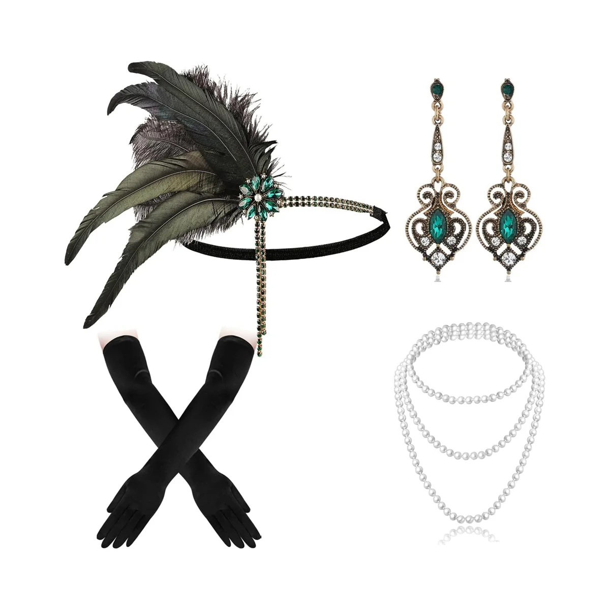Women 1920S Flapper Accessories Beaded Headband Earings Great Dress Costume Props for Party
Women 1920S Flapper Accessories Beaded Headband Earings Great Dress Costume Props for Party