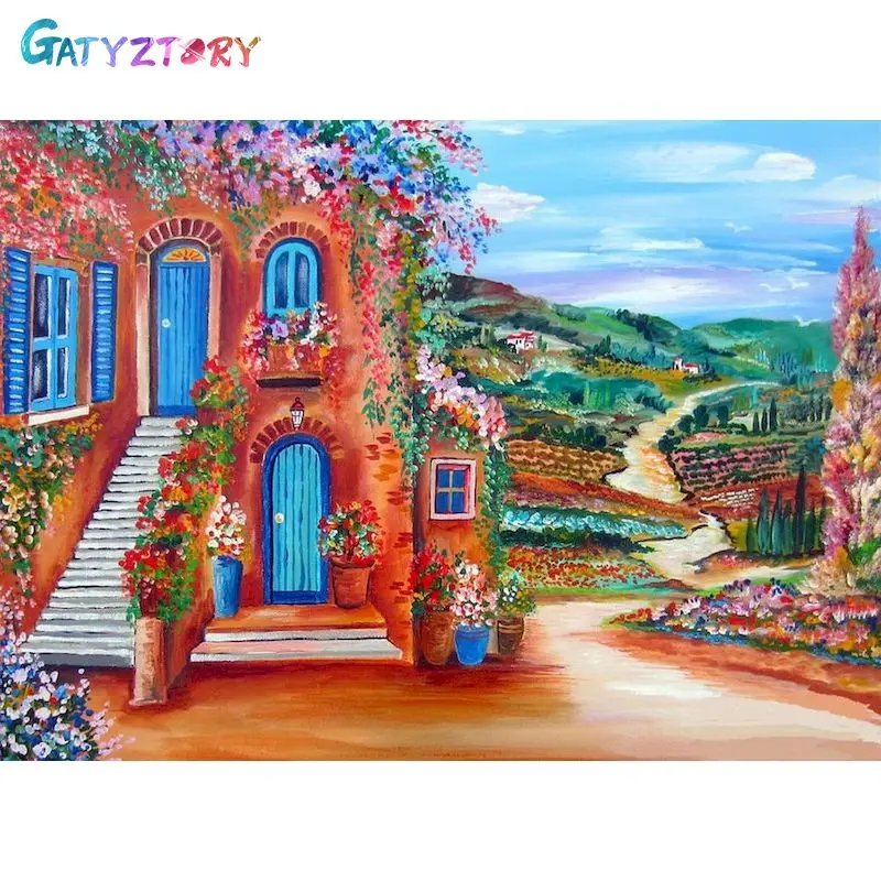 

GATYZTORY Paint By Number Build Hand Painted Painting Art Drawing On Canvas Gift DIY Pictures By Numbers Scenery Kits Home Decor