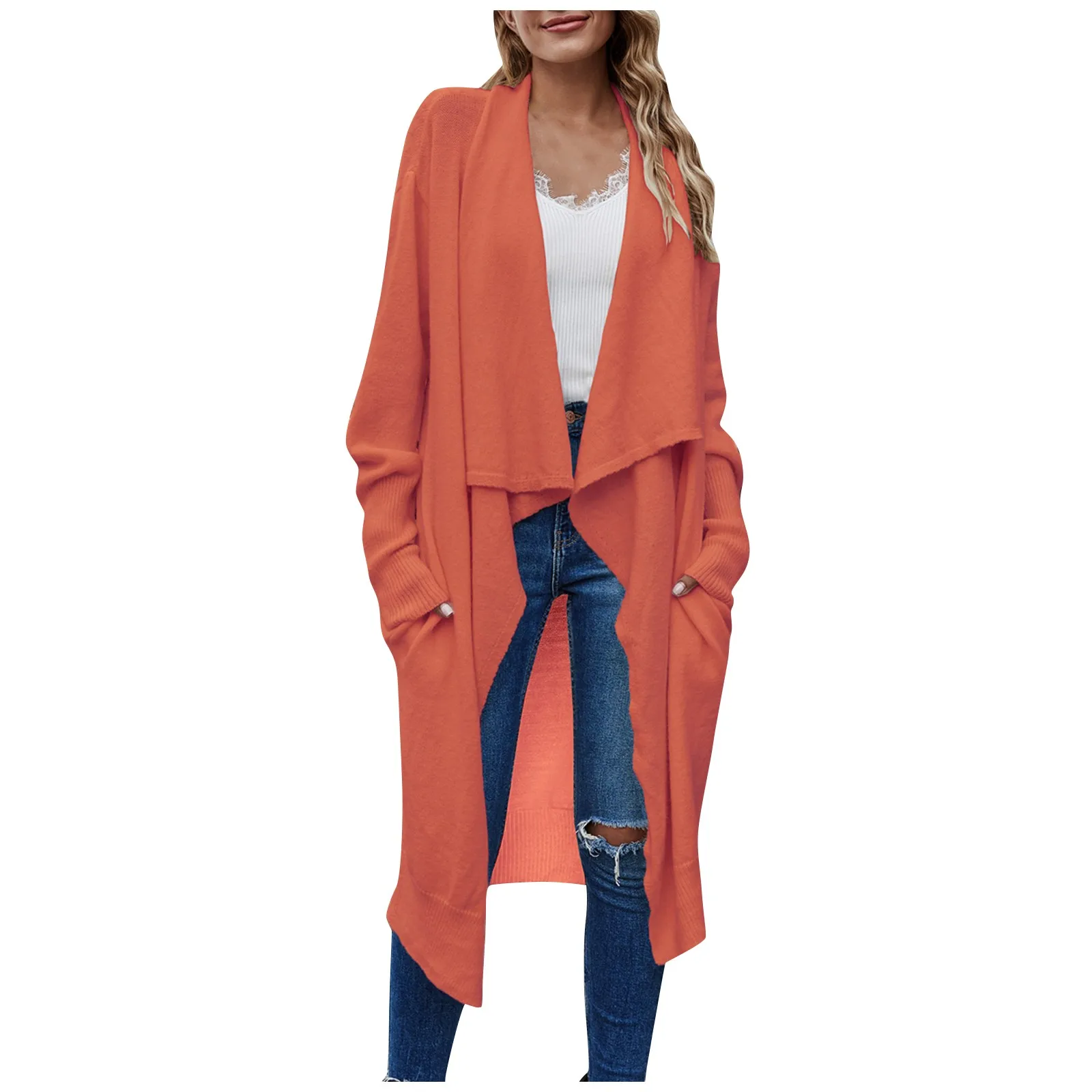 Women'S Solid Color Long Cardigan Sweater Jacket Fashion Casual Lazy Style Sweater Cardigan Jacket Versatile Daily Sweater
Women'S Solid Color Long Cardigan Sweater Jacket Fashion Casual Lazy Style Sweater Cardigan Jacket Versatile Daily Sweater