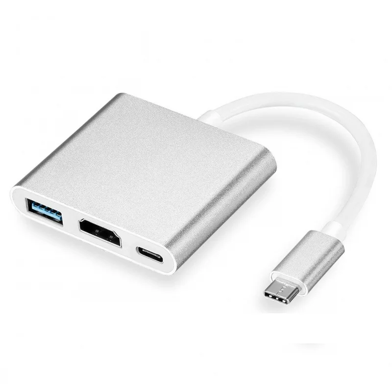 Адаптер для зарядки, совместимый с USB 3,0, Type C и HDMI 
Адаптер для зарядки, совместимый с USB 3,0, Type C и HDMI