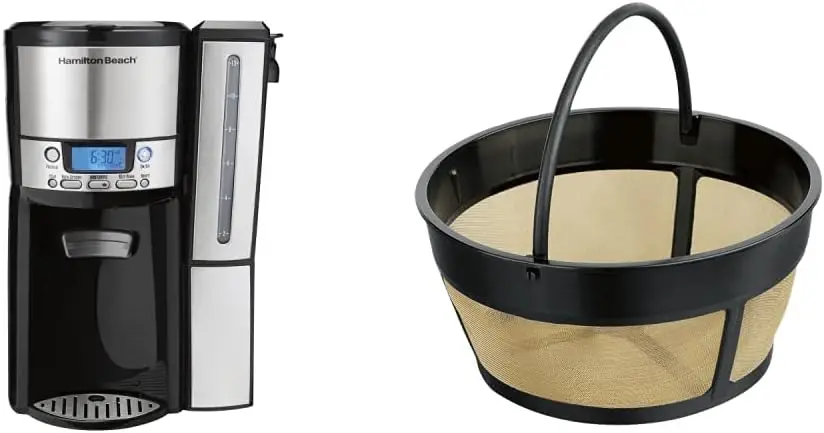 Coffee Maker with 12 Cup Capacity & Internal Storage Coffee Pot, Brewstation, Black/Stainless Steel & Permanent Gold To
Coffee Maker with 12 Cup Capacity & Internal Storage Coffee Pot, Brewstation, Black/Stainless Steel & Permanent Gold To