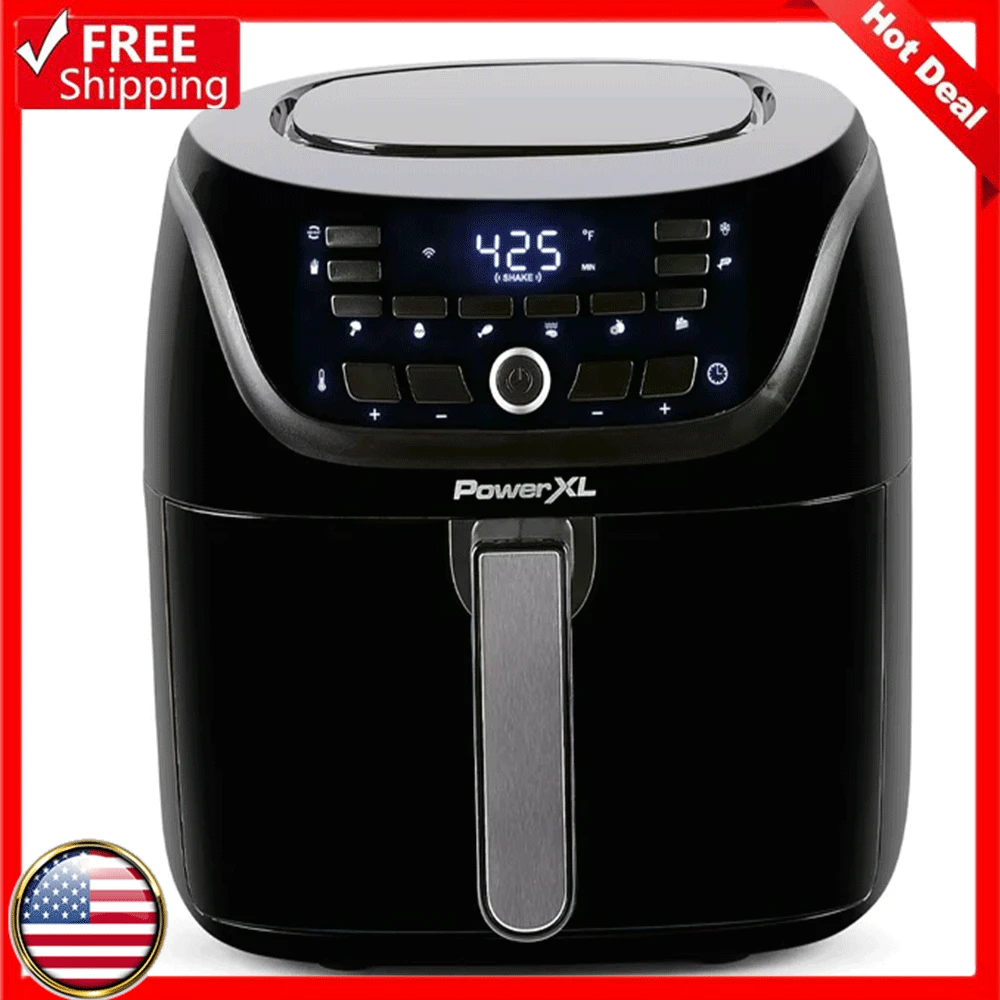 Профессиональная фритюрница™SmartTech с приложением для рецепта, 8-QT большая духовка для жарки с 10 предустановленными 
Профессиональная фритюрница™SmartTech с приложением для рецепта, 8-QT большая духовка для жарки с 10 предустановленными