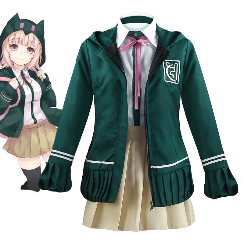 Косплей для девочек Nanami Chiaki из аниме «Супер данган ронпа 2», полный комплект, японская школьная форма парики для костюма на Хэллоуин, C80C01 
Косплей для девочек Nanami Chiaki из аниме «Супер данган ронпа 2», полный комплект, японская школьная форма парики для костюма на Хэллоуин, C80C01