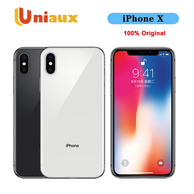 

Original iPhone X iOS A11 5.8" LCD 3GB RAM 64GB/256GB ROM 4G LTE 12MP 2 Rear Camera Face ID Hexa Core Unlocked CellPhone