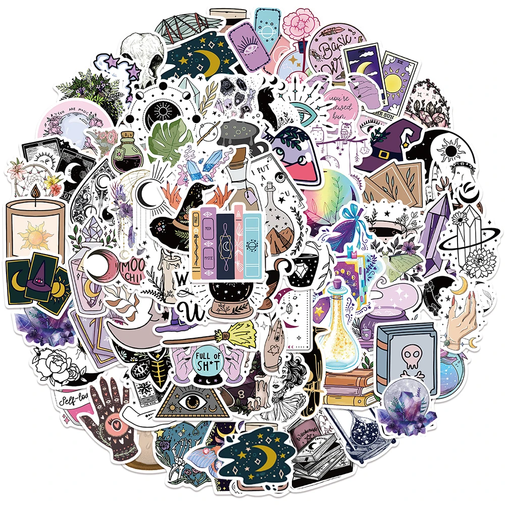 10/30/50/100pcs Bohemian Witchy Apothecary Stickers Aesthetic Witch Decals Astrology Tarot Goth Waterproof Toy Sticker for Kids
10/30/50/100pcs Bohemian Witchy Apothecary Stickers Aesthetic Witch Decals Astrology Tarot Goth Waterproof Toy Sticker for Kids
