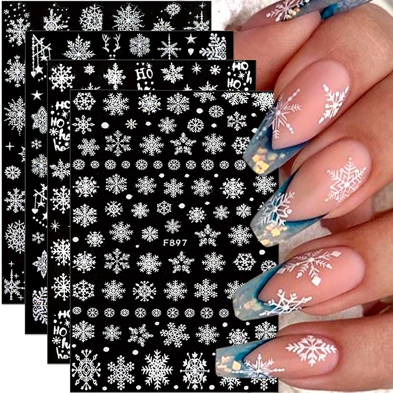 White Snowflake Christmas Nail Stickers 5D Glitter Snowflake Nail Decals 3D Nail Art Stickers Women Winter Xmas Nail Supplies
White Snowflake Christmas Nail Stickers 5D Glitter Snowflake Nail Decals 3D Nail Art Stickers Women Winter Xmas Nail Supplies