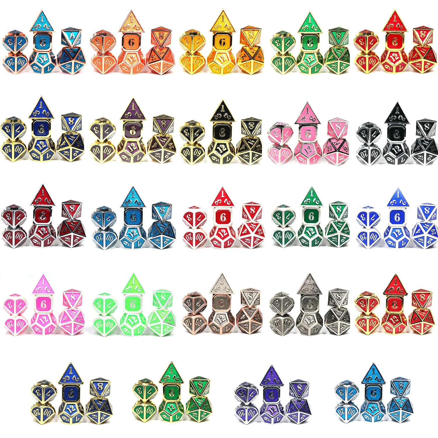 Metal Dice Set 26 Colors Mini Size D4-D20 for Board Games Dragon Rpg Dados Jogos Dnd with Bag As Christmas Birthday Gift
Metal Dice Set 26 Colors Mini Size D4-D20 for Board Games Dragon Rpg Dados Jogos Dnd with Bag As Christmas Birthday Gift