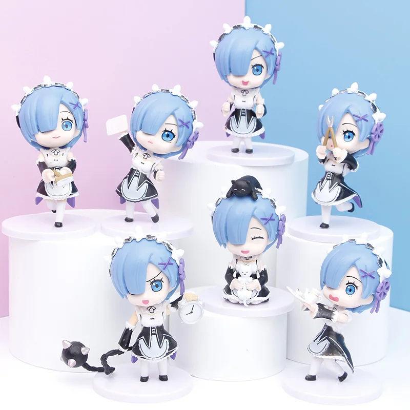 Japanese Anime Rem Re:Life In A Different World From Zero kawaii Maid Q Version Doll PVC Cake Car Model Figure Toys 7pcs/set
Japanese Anime Rem Re:Life In A Different World From Zero kawaii Maid Q Version Doll PVC Cake Car Model Figure Toys 7pcs/set