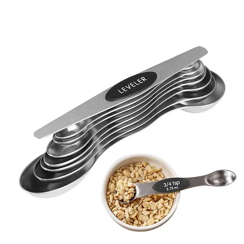 Household Magnetic Double Head Measuring Spoon Set Stainless Steel Measuring Spoon Cup Set Baking Seasoning Spoon 9pcs/set
Household Magnetic Double Head Measuring Spoon Set Stainless Steel Measuring Spoon Cup Set Baking Seasoning Spoon 9pcs/set