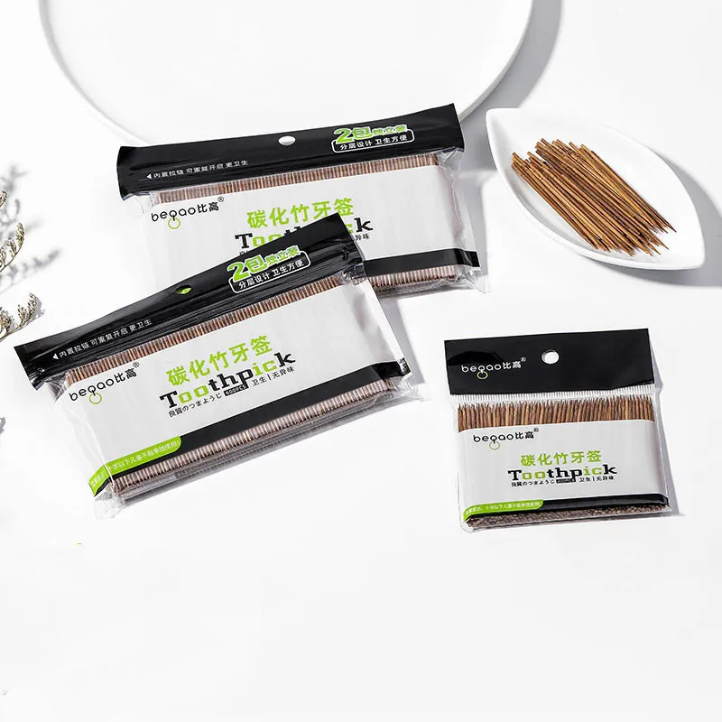200pcs Disposable Carbonized Bamboo Toothpicks Supermarket Hotel Household Portable Single Head Toothpicks Fruit Toothpicks
200pcs Disposable Carbonized Bamboo Toothpicks Supermarket Hotel Household Portable Single Head Toothpicks Fruit Toothpicks
