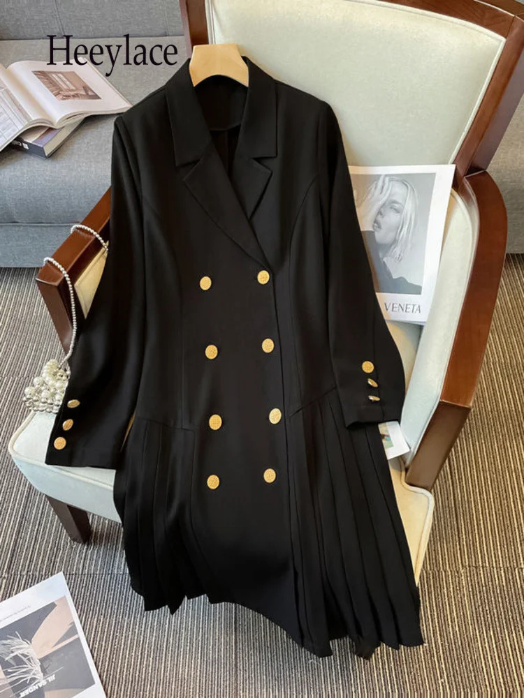 Autumn Office Ladies Elegant Blazer Dresses For Women 2022 Fashion Temperament Notched V Neck Double Breasted Business Dress 4XL 
Autumn Office Ladies Elegant Blazer Dresses For Women 2022 Fashion Temperament Notched V Neck Double Breasted Business Dress 4XL