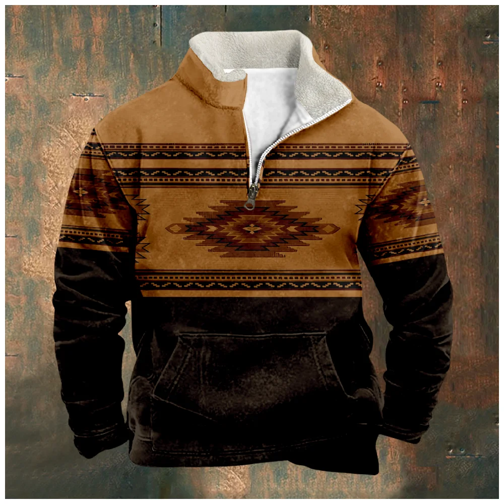 Осенний мужской пуловер, свитшоты на молнии, флисовые худи с длинным рукавом, винтажные Этнические Племенные Графические Топы большого размера 2023 
Осенний мужской пуловер, свитшоты на молнии, флисовые худи с длинным рукавом, винтажные Этнические Племенные Графические Топы большого размера 2023