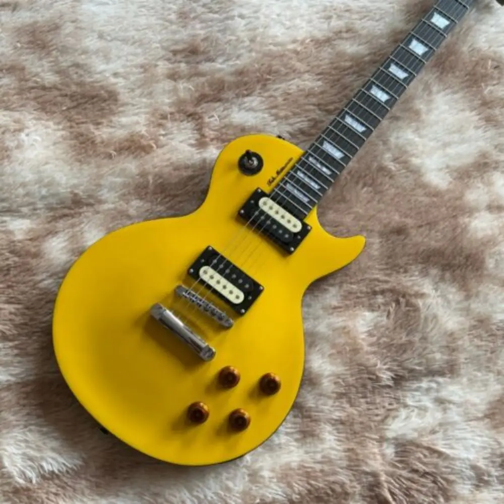 Новая желтая 6-струнная правая электрическая гитара высокого качества