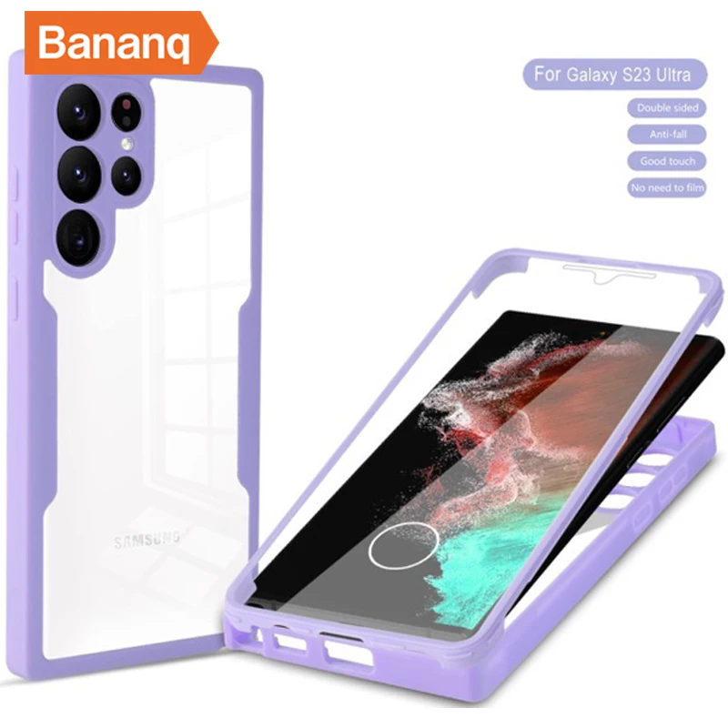 

Bananq 360 Full Clear Case For Samsung S23 S22 Ultra Plus M33 M52 M53 Cover For Galaxy A13 A14 A23 A24 4G A33 A34 A53 A54 A73 5G