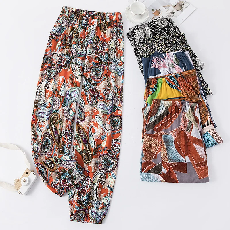 Pajama Loose Bottom Homewear Floral Summer Women Nightwear Sleepwear Satin Elastic Trousers Pants Cotton Pants 2022 Ladies Waist
Pajama Loose Bottom Homewear Floral Summer Women Nightwear Sleepwear Satin Elastic Trousers Pants Cotton Pants 2022 Ladies Waist