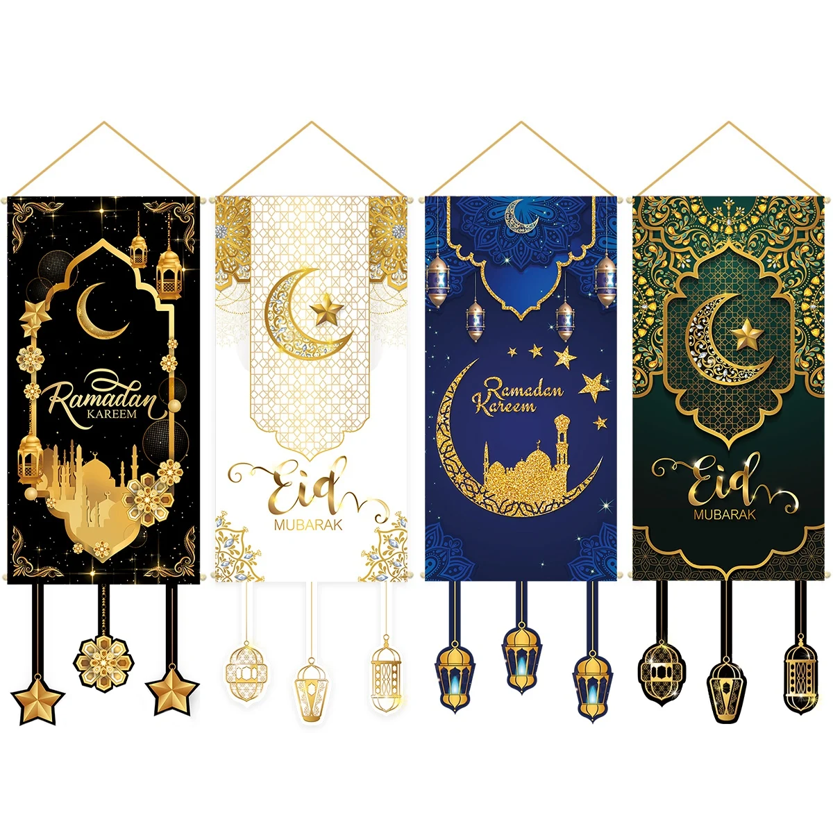 

Рамадан подвесной Флаг украшения для Рамадана 2023 для дома Kareem Aid EID Mubarak Мусульманский Исламский фестиваль Eid Al-fitr вечерние расходные материалы