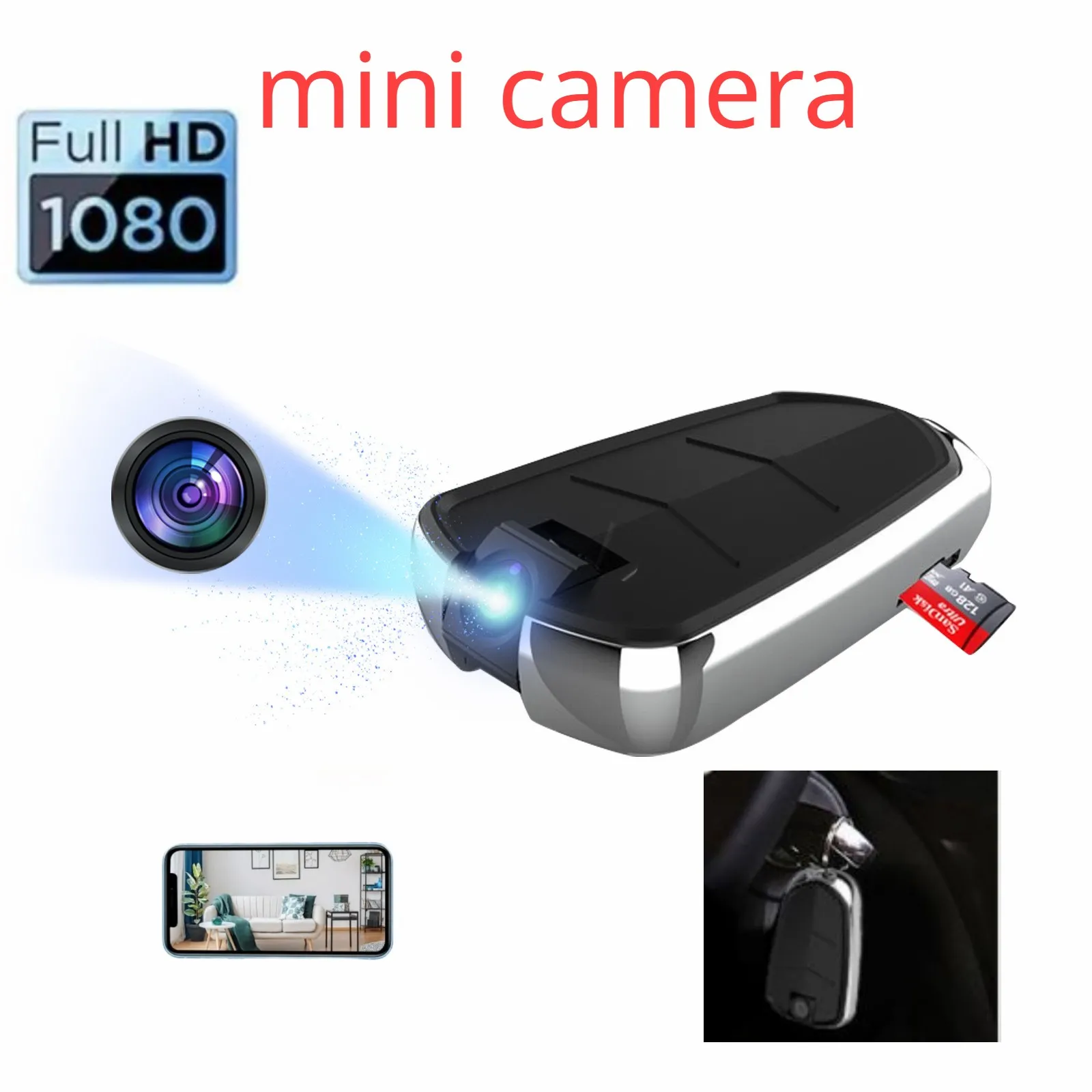 Mini Camera 1080P Small CamcorderCar Key 180Degree Rotate Lens DVR Video Audio Voice Recorder Espia 0-128GB Gizli Kamera Magnet 
Mini Camera 1080P Small CamcorderCar Key 180Degree Rotate Lens DVR Video Audio Voice Recorder Espia 0-128GB Gizli Kamera Magnet