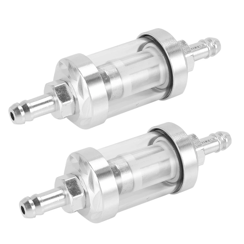 2X Universal Chrome Glass Fuel Petrol Crude Oil Engine Inline Filter 5/16 Inch 8Mm Silver For Motorcycles
2X Universal Chrome Glass Fuel Petrol Crude Oil Engine Inline Filter 5/16 Inch 8Mm Silver For Motorcycles