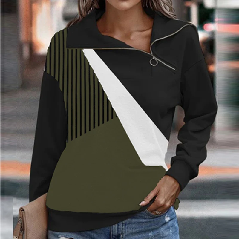 2022 Casual Print Long Sleeve Hoodies Autumn Harajuku Patchwork Striped Women Sweatshirt Women Retro Zipper V-Neck Pullover Tops
2022 Casual Print Long Sleeve Hoodies Autumn Harajuku Patchwork Striped Women Sweatshirt Women Retro Zipper V-Neck Pullover Tops