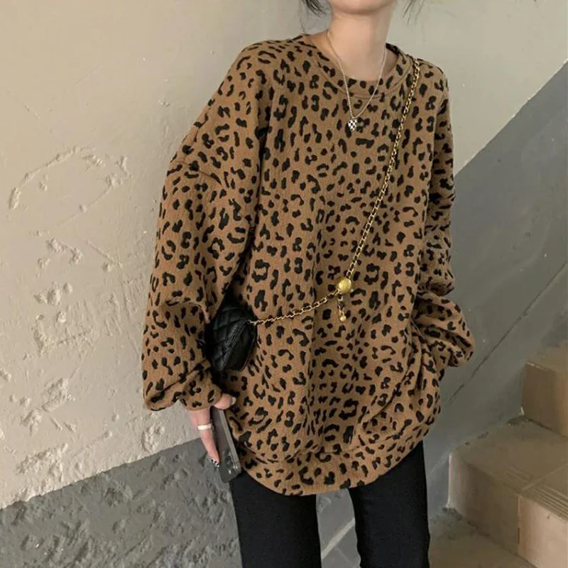 MEXZT Women Y2K Leopard Oversize 4XL Sweatshirt Pullover Fashion Korean Harajuku BF Long Sleeve Tops Fall Retro O-Neck Clothes
MEXZT Women Y2K Leopard Oversize 4XL Sweatshirt Pullover Fashion Korean Harajuku BF Long Sleeve Tops Fall Retro O-Neck Clothes