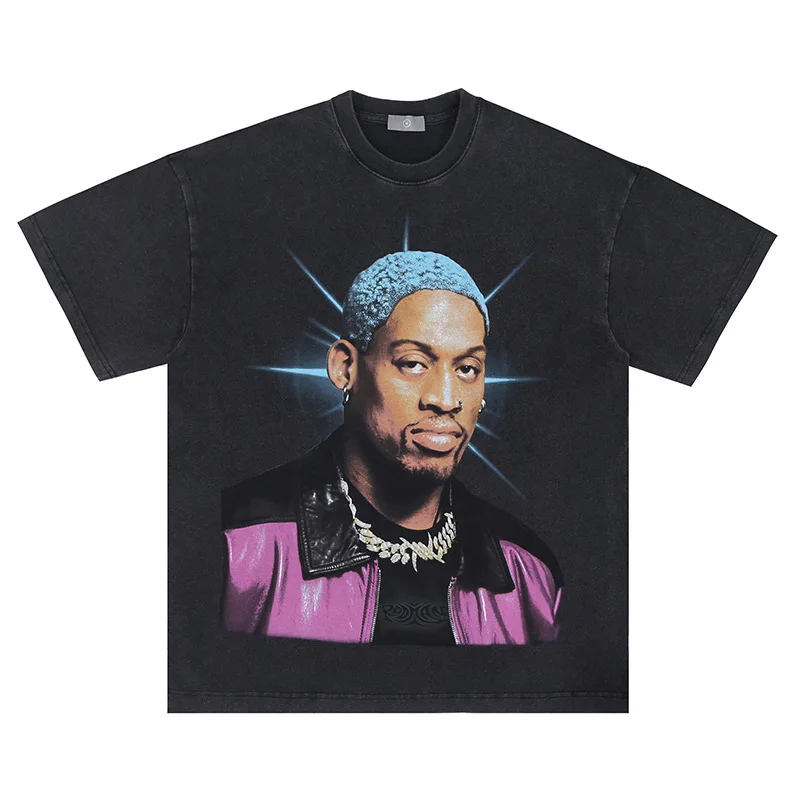 Summer Oversized Heavy Fabric T-Shirt Men Women High Quality Portrait Printing Vintage T Shirt Tops Black Short Sleeve Tees
Summer Oversized Heavy Fabric T-Shirt Men Women High Quality Portrait Printing Vintage T Shirt Tops Black Short Sleeve Tees