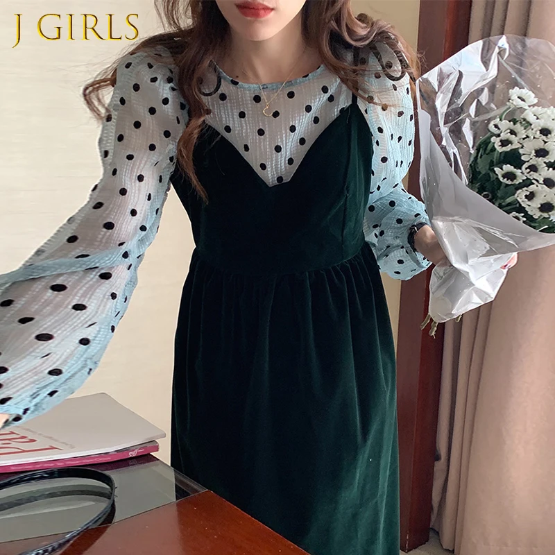 Женский винтажный костюм J GIRLS, шикарная французская рубашка в горошек с круглым вырезом и пышными рукавами + элегантное бархатное платье на ...
Женский винтажный костюм J GIRLS, шикарная французская рубашка в горошек с круглым вырезом и пышными рукавами + элегантное бархатное платье на ...