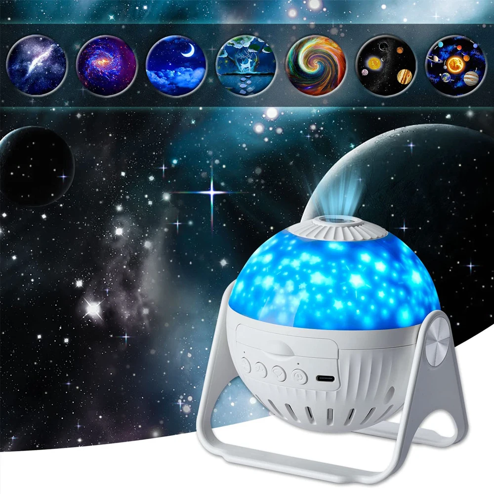 Проектор Galaxy Starry Sky 7 в 1, проектор для планетария, ночник с Туманностью и луной, вращающийся на 360 ° потолок, лампа для декора детской комнаты
Проектор Galaxy Starry Sky 7 в 1, проектор для планетария, ночник с Туманностью и луной, вращающийся на 360 ° потолок, лампа для декора детской комнаты