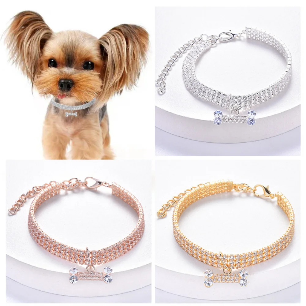 Dog Necklace Adjustable Cat Collar Zircon Bone Rhinestone Diomand Pendant Jewelry Luxury Metal Copper Dog Collars Dog Accessory
Dog Necklace Adjustable Cat Collar Zircon Bone Rhinestone Diomand Pendant Jewelry Luxury Metal Copper Dog Collars Dog Accessory
