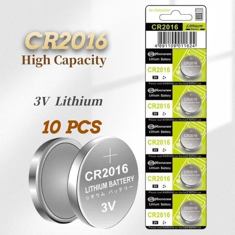 10pcs/card 3V CR 2016 Button Batteries LM2016 BR2016 DL2016 Cell Coin Lithium Battery For Watch Electronic Toy Calculators
10pcs/card 3V CR 2016 Button Batteries LM2016 BR2016 DL2016 Cell Coin Lithium Battery For Watch Electronic Toy Calculators