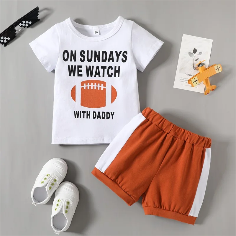 Toddler Boys 2Pcs Outfits Short Sleeve Round Neck Letter Printed T-Shirt + Contrast Color Loose Fit Short Pants for 0-4Years
Toddler Boys 2Pcs Outfits Short Sleeve Round Neck Letter Printed T-Shirt + Contrast Color Loose Fit Short Pants for 0-4Years