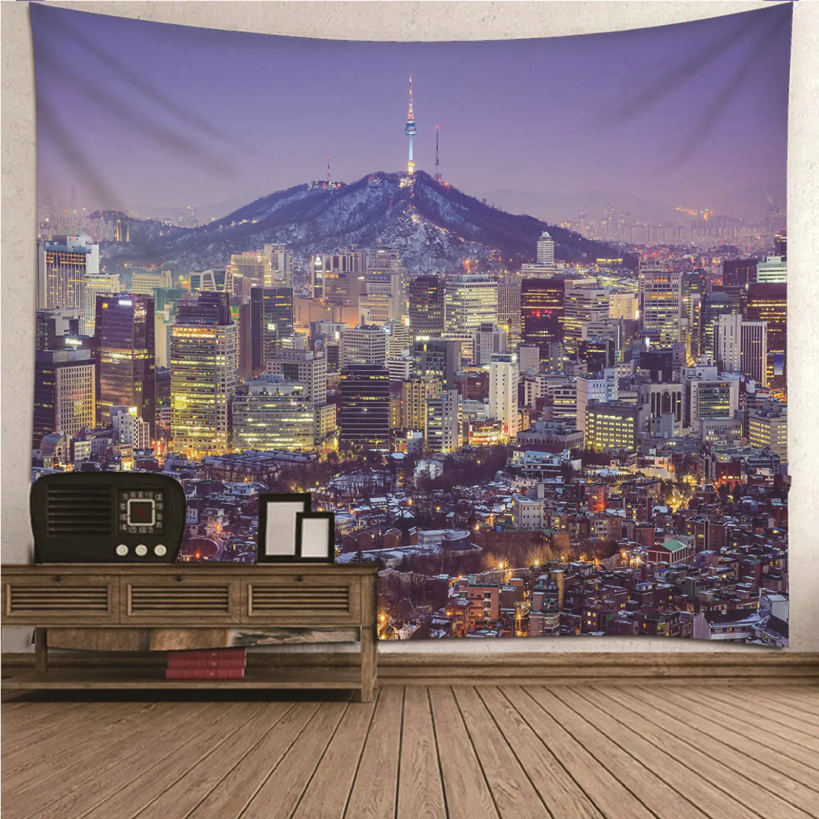 

Colorful Tapestry Wall Hanging Bedroom natural scenery Night View of Modern City Wall Hanging Blanket Dorm Art Decor Covering