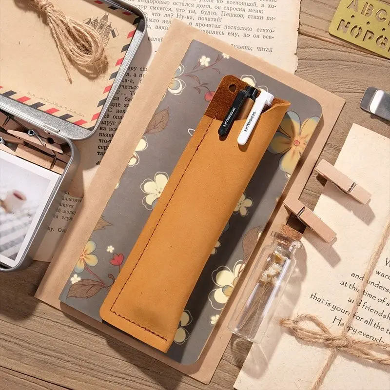 Handmade Genuine Leather Pencil Bag Stationery Holder Pen Protective Cover Simple Pen Case Storage Bag Office School Supplies
Handmade Genuine Leather Pencil Bag Stationery Holder Pen Protective Cover Simple Pen Case Storage Bag Office School Supplies