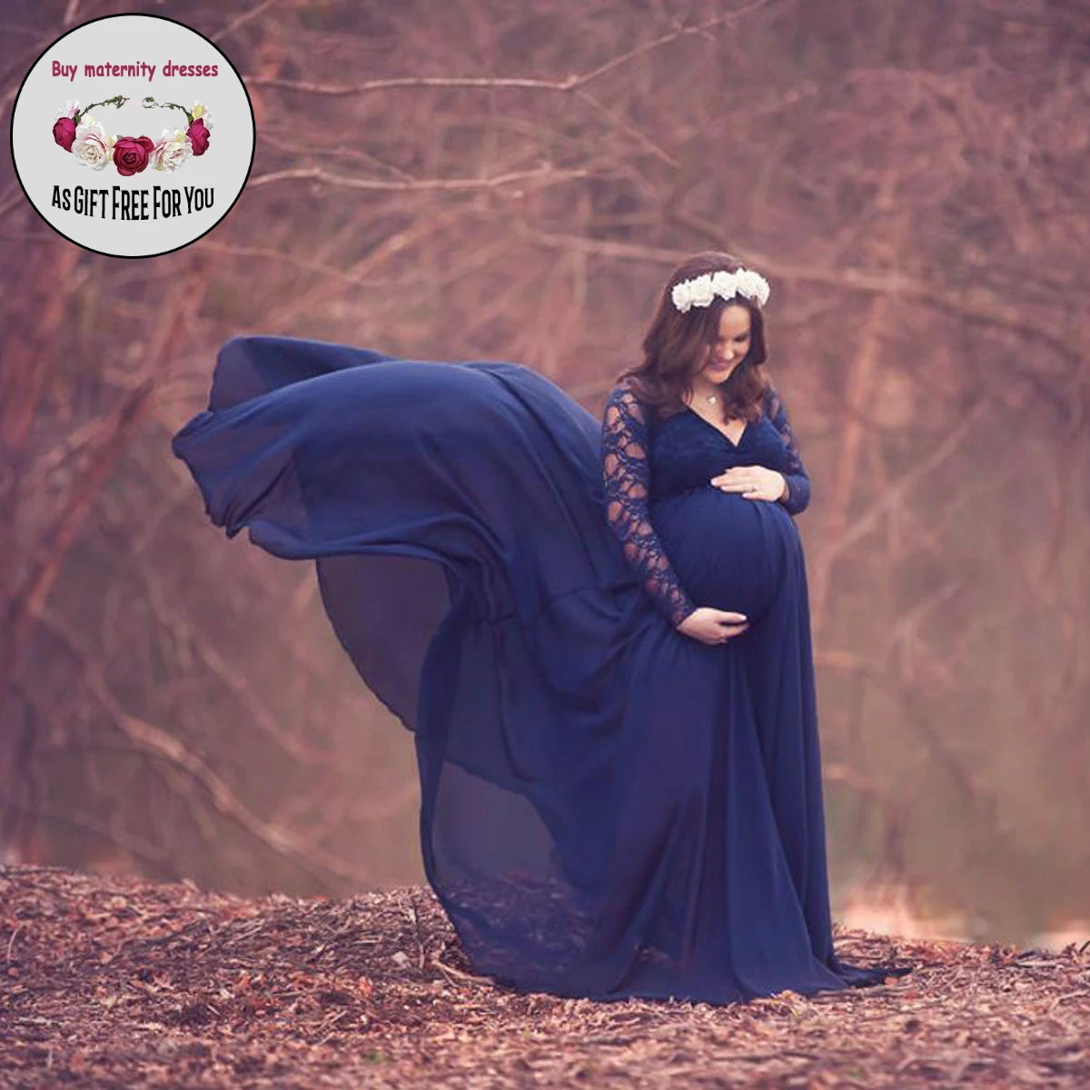 Women lace Maternity Photography Gown Deep V-neck Dropped long Sleeve Fitted Photo Shoot Dress
Women lace Maternity Photography Gown Deep V-neck Dropped long Sleeve Fitted Photo Shoot Dress
