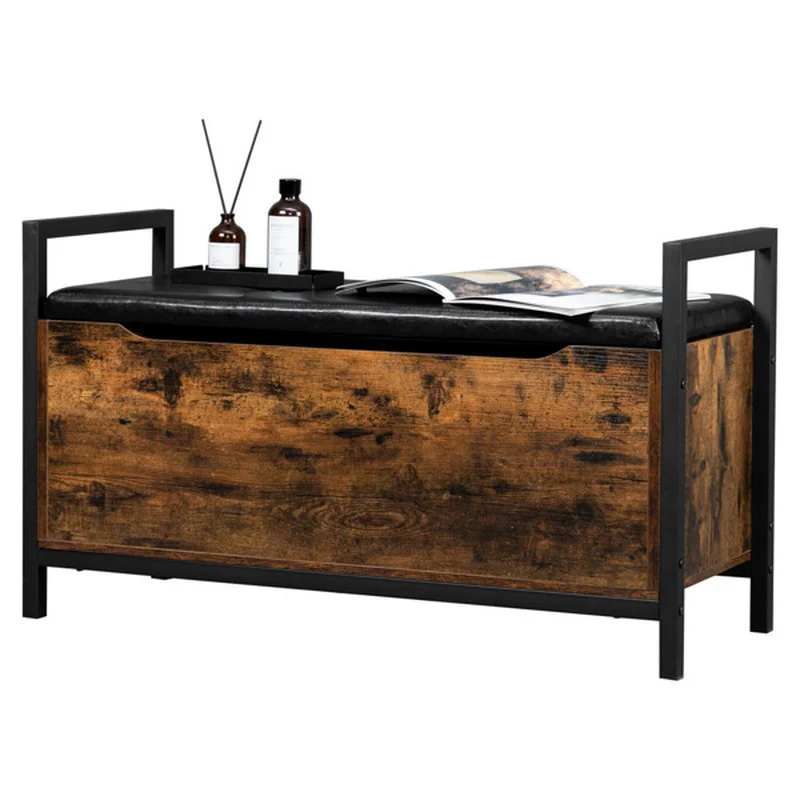 10cm Armrest Can Be Flipped Steel Wood Shoe Changing Stool Leather MDF Iron Frame 94*38*55cm Retro Brown Panel Black Cushion
10cm Armrest Can Be Flipped Steel Wood Shoe Changing Stool Leather MDF Iron Frame 94*38*55cm Retro Brown Panel Black Cushion