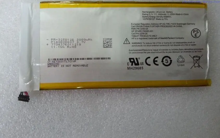 ALLCCX 3000mAh replacement Battery 3258126 for HP Stream 7 , 5 wires with the connector
ALLCCX 3000mAh replacement Battery 3258126 for HP Stream 7 , 5 wires with the connector
