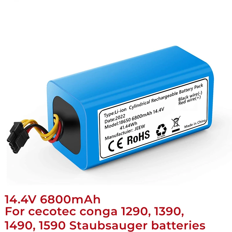14.4V 6800mAh Li-ion Battery, Replacement Compatible with 1290, 1390 and Conga 1590
14.4V 6800mAh Li-ion Battery, Replacement Compatible with 1290, 1390 and Conga 1590