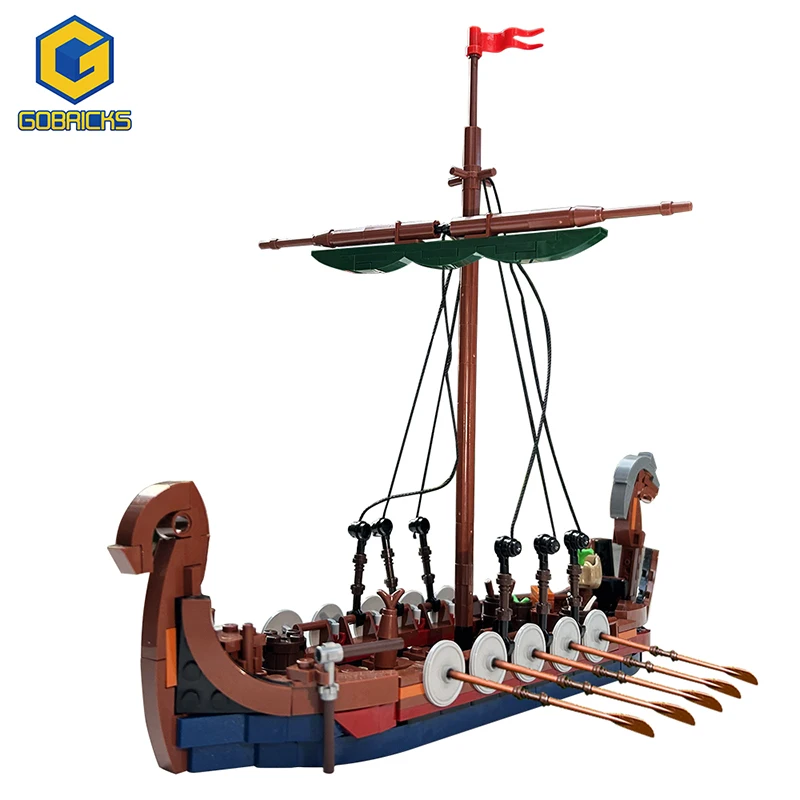 Gobricks MOC Medieval Military Viking Ship Model Building Blocks Sodiers Figures Boat Bricks Toys Creative Expert Toys for Boys
Gobricks MOC Medieval Military Viking Ship Model Building Blocks Sodiers Figures Boat Bricks Toys Creative Expert Toys for Boys