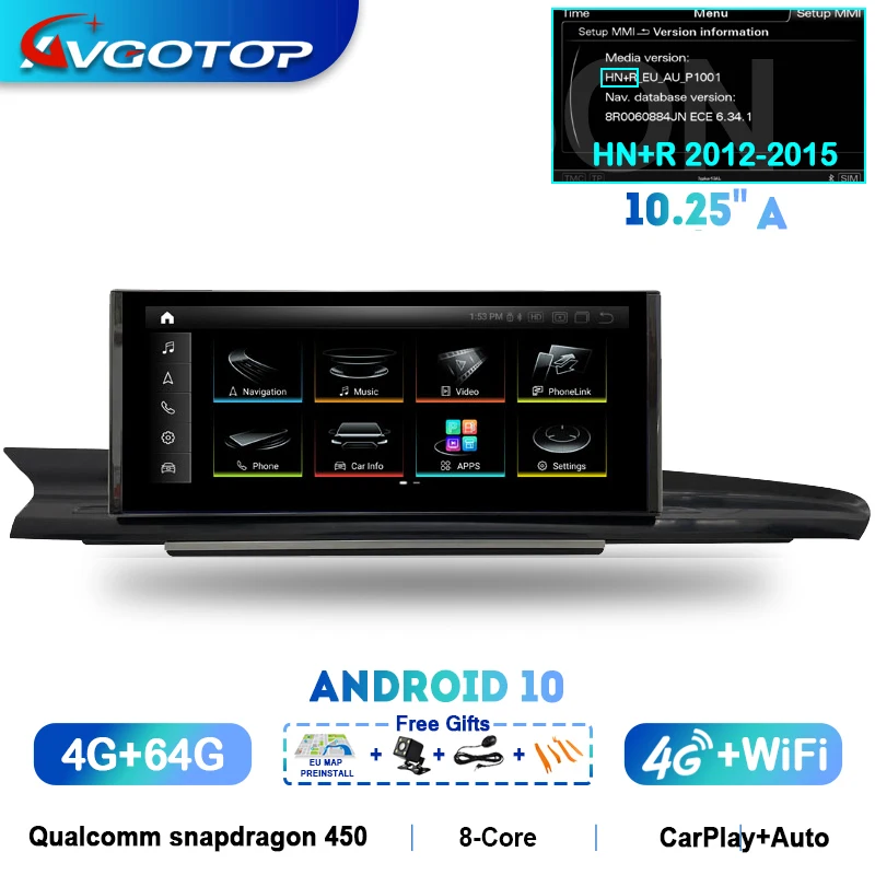AVGOTOP Android 10 &11 10.25'' Car Radio for AUDI A6 C7 A7 2012-2018 LHD Wifi Blueooth Vehicle Navigation Multimedia
AVGOTOP Android 10 &11 10.25'' Car Radio for AUDI A6 C7 A7 2012-2018 LHD Wifi Blueooth Vehicle Navigation Multimedia