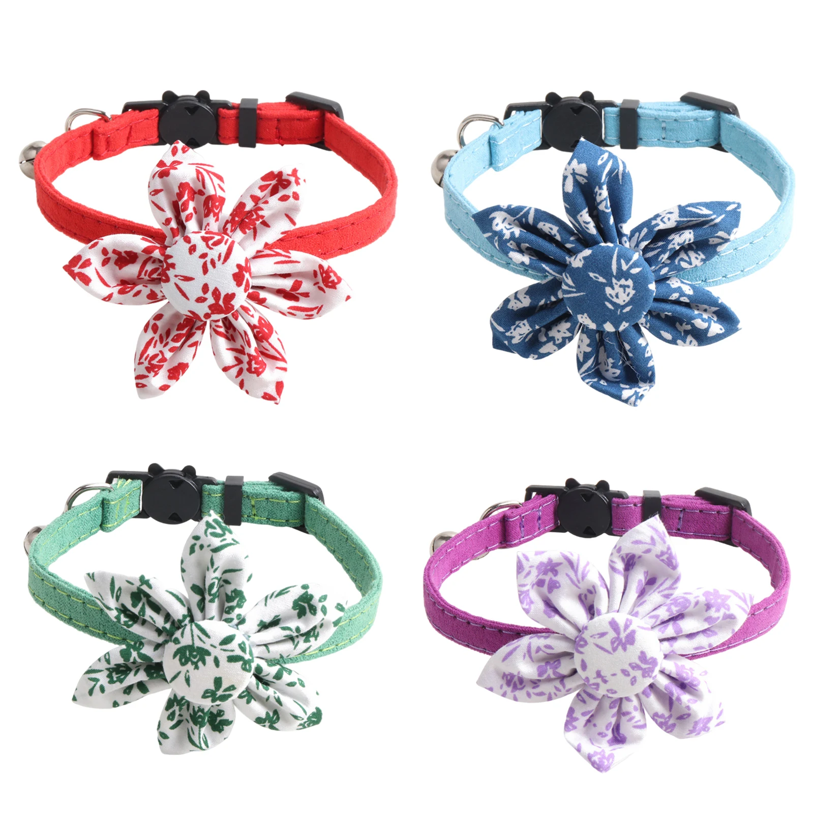 Fashion Floral Print Pet Dog Collar with Bell Sun Flower Decor Skin Friendly Adjustable Collars Valentines Day Pet Collar Tie
Fashion Floral Print Pet Dog Collar with Bell Sun Flower Decor Skin Friendly Adjustable Collars Valentines Day Pet Collar Tie