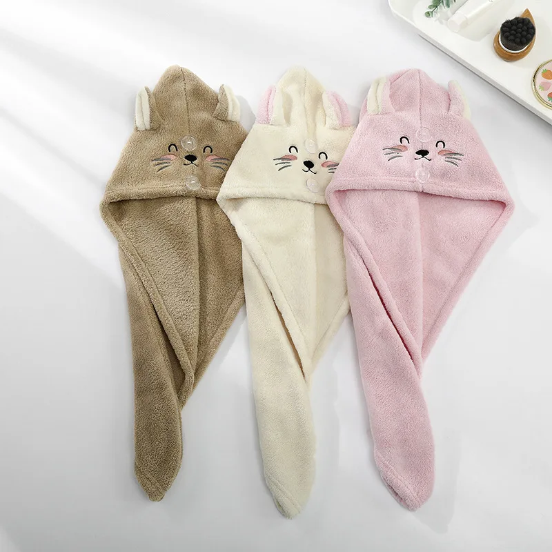Towels Bathroom Microfiber Solid Quickly Dry Hair Hat Home Textile Towel Cute Cartoon Embroidery Hair Towel
Towels Bathroom Microfiber Solid Quickly Dry Hair Hat Home Textile Towel Cute Cartoon Embroidery Hair Towel