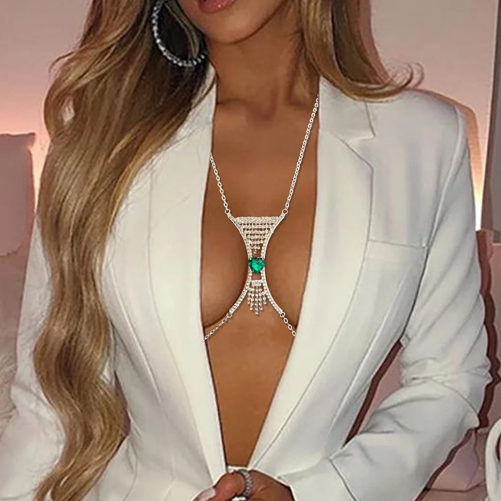 Trendy Heart Green Crystal Chest Bracket Bras Chain Body Jewelry Tassel Rhinestone Body Chain For Women Sexy Bikini Harness Gift
Trendy Heart Green Crystal Chest Bracket Bras Chain Body Jewelry Tassel Rhinestone Body Chain For Women Sexy Bikini Harness Gift