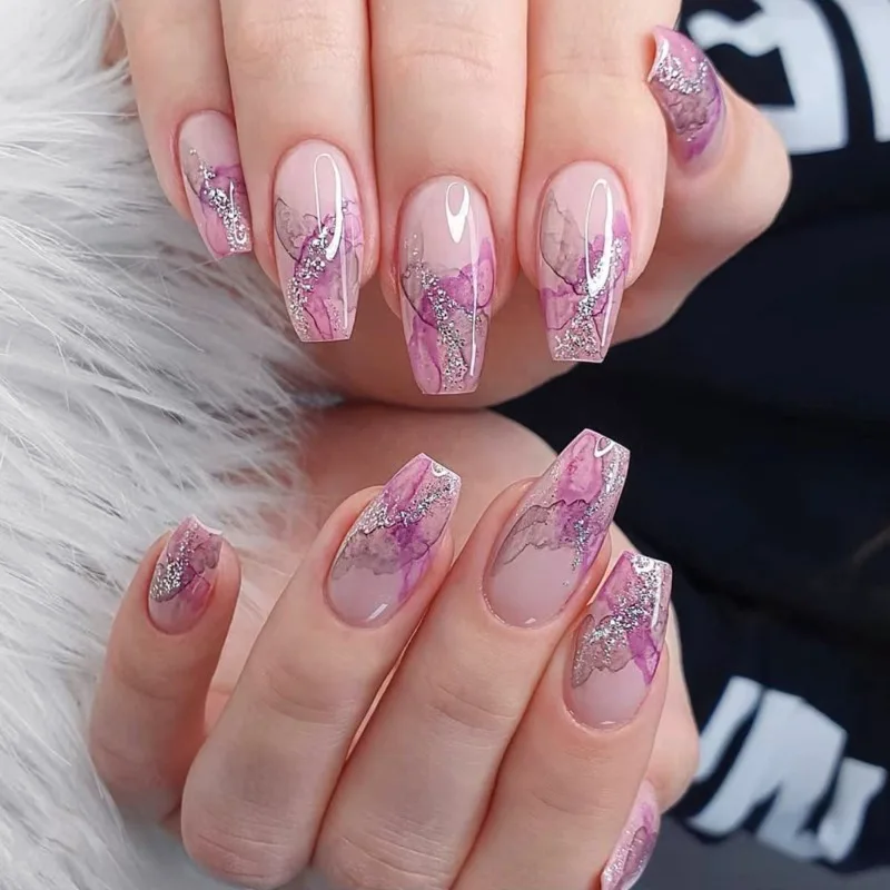 24Pcs/Set False Nail Smudging watercolors Fake Nail Tips Full Cover Acrylic False Nails Decoration For Nail Tip Beauty
24Pcs/Set False Nail Smudging watercolors Fake Nail Tips Full Cover Acrylic False Nails Decoration For Nail Tip Beauty