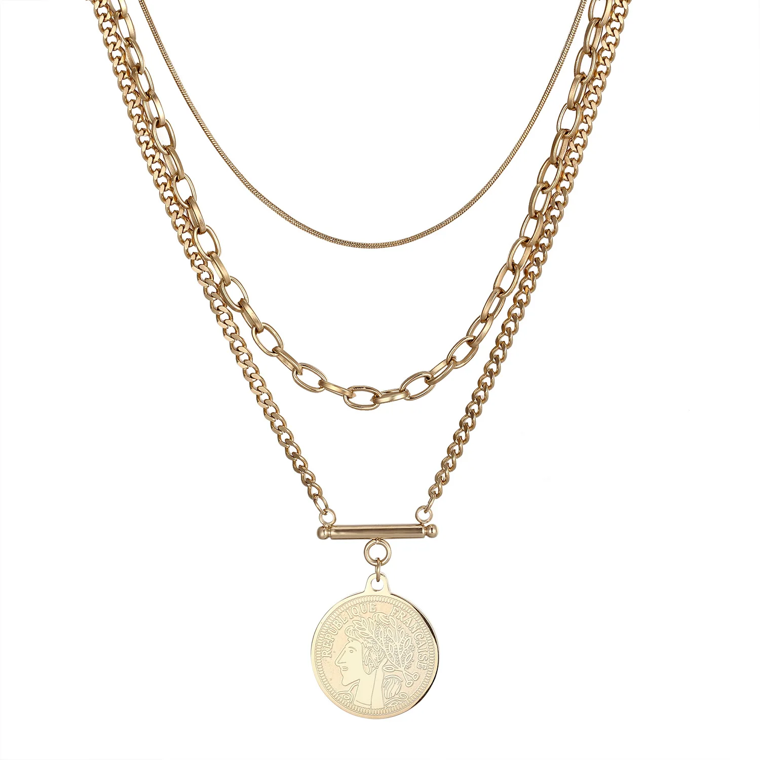High Quality Ladies Fashion Multilayer Coin Beauty Chain Retro Clavicle Chain Stacked Chain Hip Hop Multilayer Necklace Jewelry
High Quality Ladies Fashion Multilayer Coin Beauty Chain Retro Clavicle Chain Stacked Chain Hip Hop Multilayer Necklace Jewelry